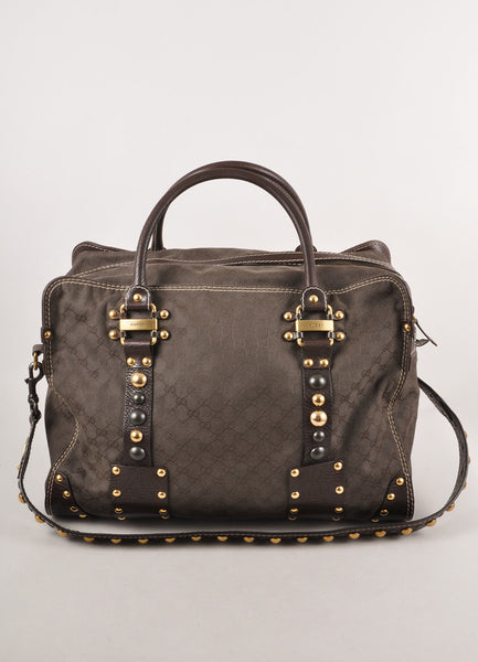 Brown Monogram Babouska Collection Gold Studded Large Duffel Bag