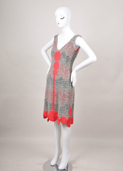 Pink and Multicolor Warm Wool Knit Sheath Dress