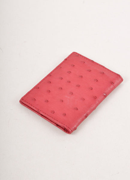 Red Ostrich Leather Cardholder