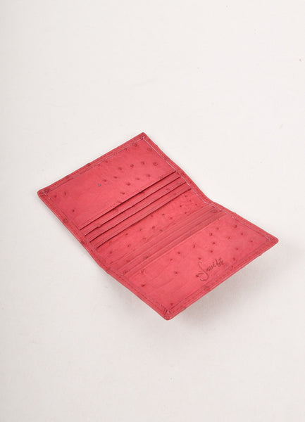 Red Ostrich Leather Cardholder