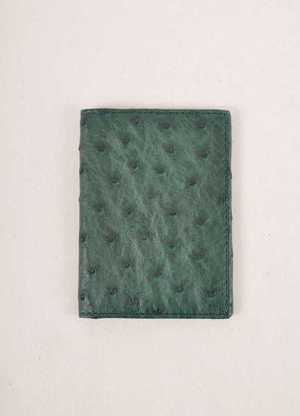 Forest Green Ostrich Leather Cardholder