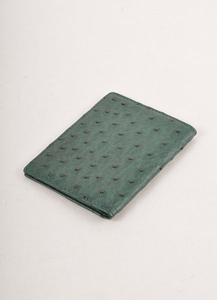 Forest Green Ostrich Leather Cardholder