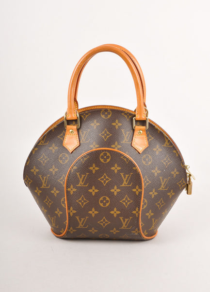 Brown Monogram Canvas Structured "Ellipse PM" Bag