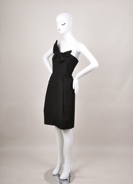 New With Tags Black Strapless Bow Cotton Dress