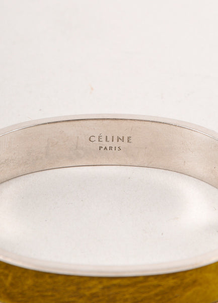 Silver Toned and Chartreuse Ponyhair Chain Cuff