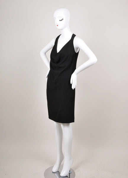 New With Tags Black Draped Halter Dress