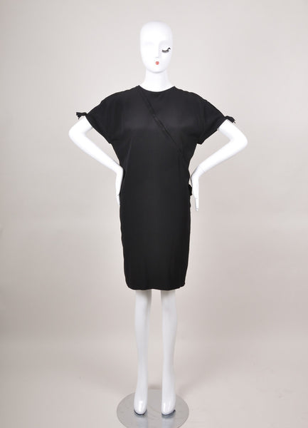 Black Cap Sleeve Shift Dress