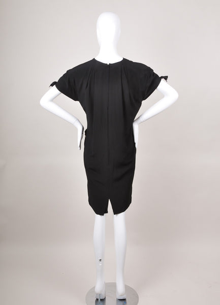 Black Cap Sleeve Shift Dress