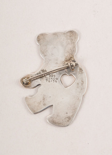 Vintage Sterling Silver and Gold Toned Teddy Bear Pin
