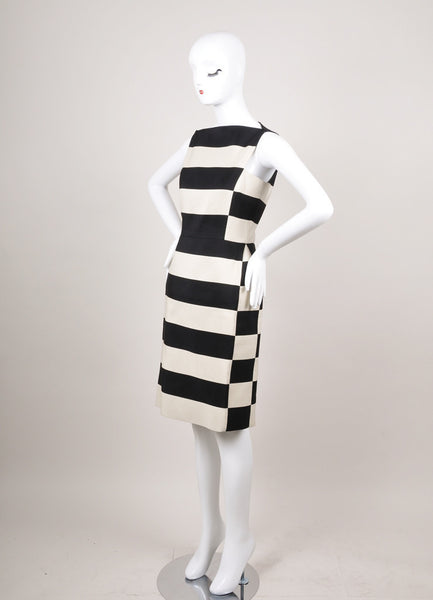 New With Tags Black and Tan Striped Sleeveless Dress