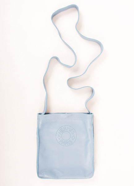 Blue Leather "Clou de Selle" Small Crossbody Bag