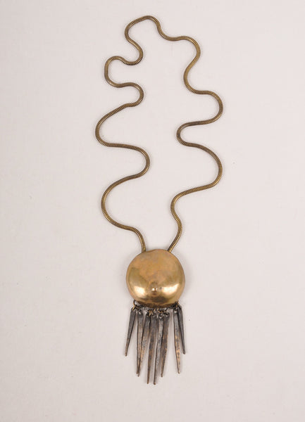 Bronze Toned Spike Pendant Necklace