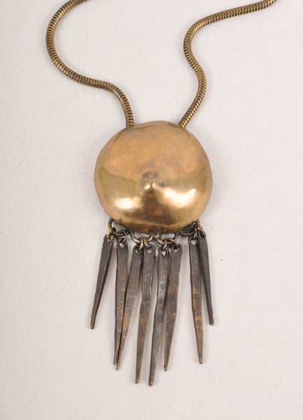 Bronze Toned Spike Pendant Necklace