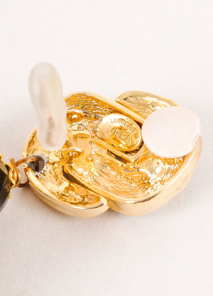 Gold, Black, and Cream Chandelier Earrings