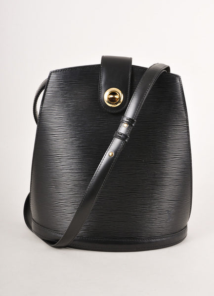 Black Epi Leather Cluny Bucket Bag