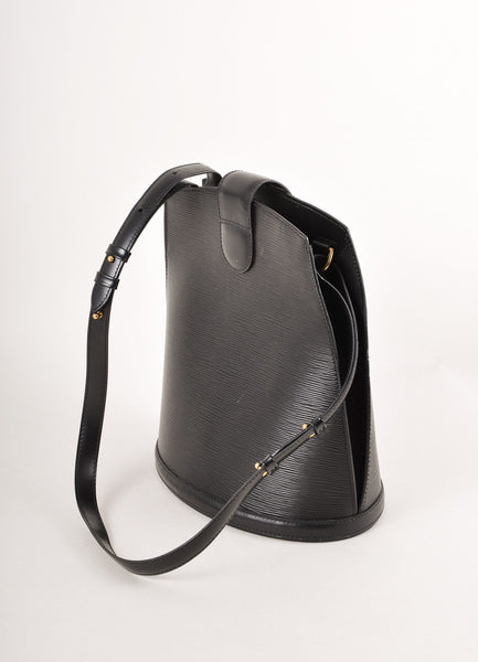 Black Epi Leather Cluny Bucket Bag