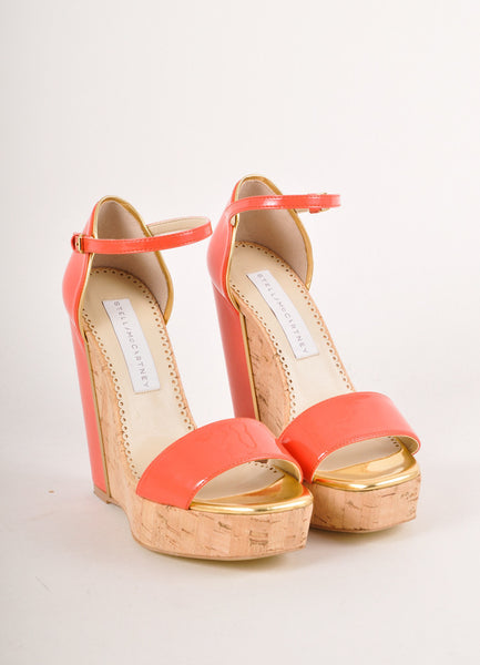 New In Box Orange and Brown Cork Wedge Sandals