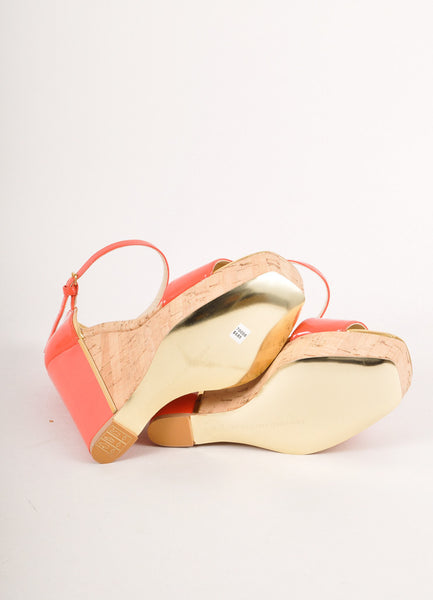 New In Box Orange and Brown Cork Wedge Sandals