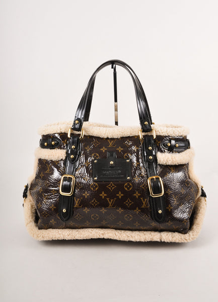 Limited Edition Brown Monogram Shearling "Thunder" Tote Bag