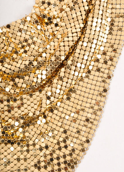 Gold Toned Mesh Triangle Necklace