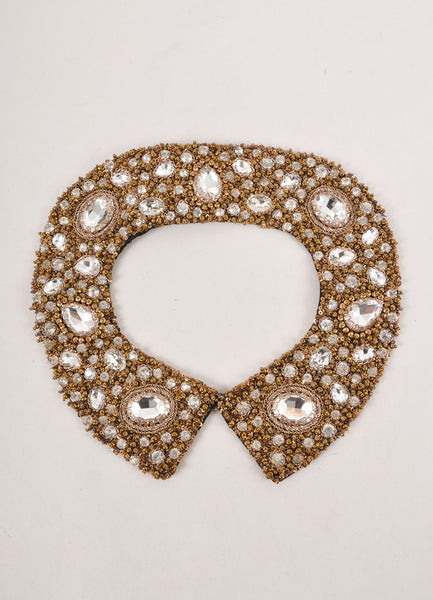 New With Tags Gold Toned Bead and Rhinestone Collar