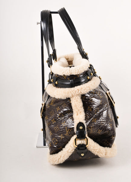 Limited Edition Brown Monogram Shearling "Thunder" Tote Bag
