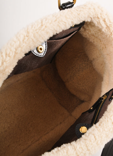 Limited Edition Brown Monogram Shearling "Thunder" Tote Bag