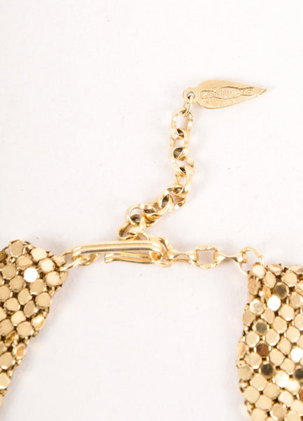 Gold Toned Mesh Triangle Necklace