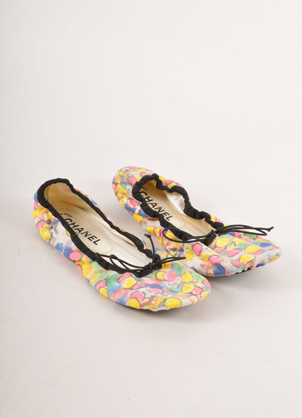 Multicolor "CC" Bauble Print Ballet Slipper Flats