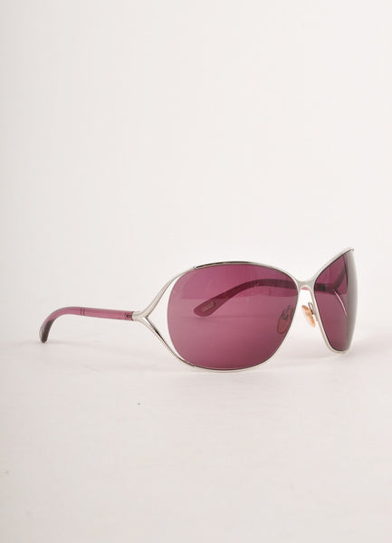 Purple and Silver "Angelica" Cut Out Metal Trim Sunglasses