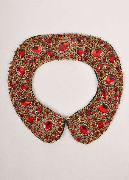 New With Tags Gold Bead and Red Gemstone Collar