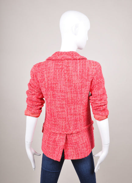 Pink Woven Four Pocket Collared Jacket