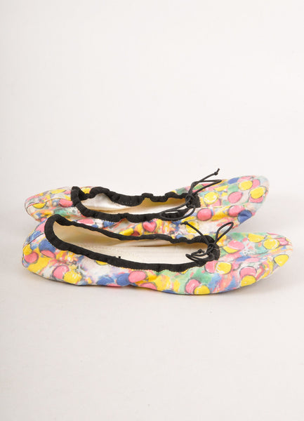 Multicolor "CC" Bauble Print Ballet Slipper Flats