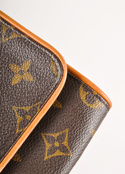 Brown Monogram Canvas "Pochette Twin" Clutch