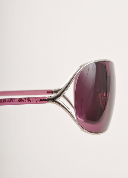 Purple and Silver "Angelica" Cut Out Metal Trim Sunglasses