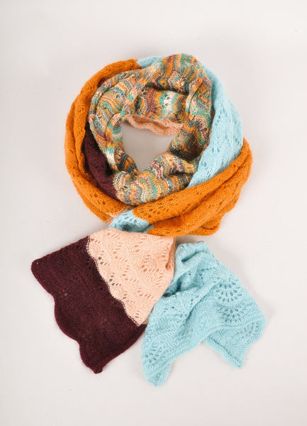 Multicolor Colorblock Soft Knit Scarf