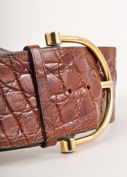 Brown and Gold Crocodile Style Belt