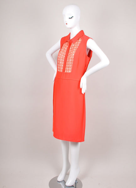 New With Tags Coral Orange Eyelet Bib Sleeveless Dress