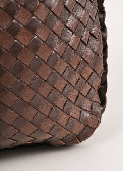 Brown Woven Leather Hobo Shoulder Bag