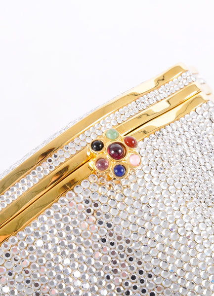 Gold and Silver Rhinestone Embellished Minauderie Evening Bag