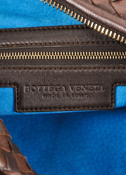 Brown Woven Leather Hobo Shoulder Bag