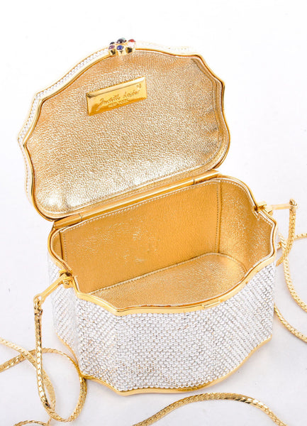 Gold and Silver Rhinestone Embellished Minauderie Evening Bag