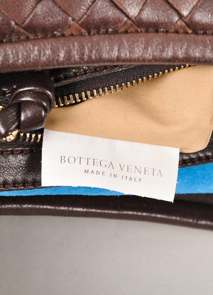 Brown Woven Leather Hobo Shoulder Bag