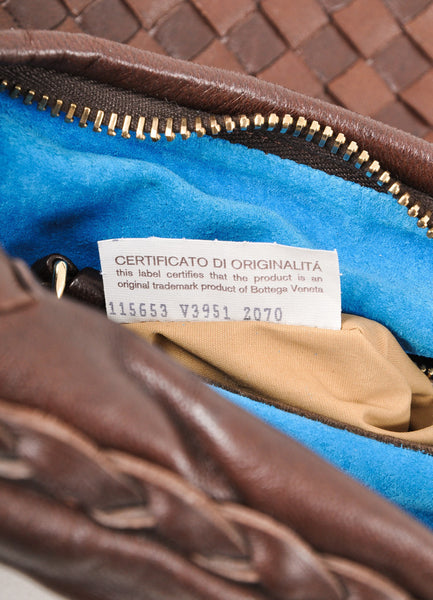 Brown Woven Leather Hobo Shoulder Bag