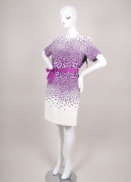 New With Tags Purple and White Clover Print Shift Dress