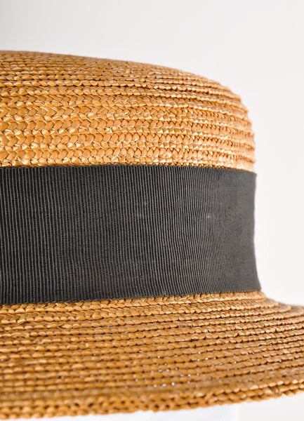 Tan and Black Straw Hat