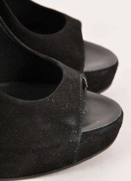 New Black Suede Structural Wedges