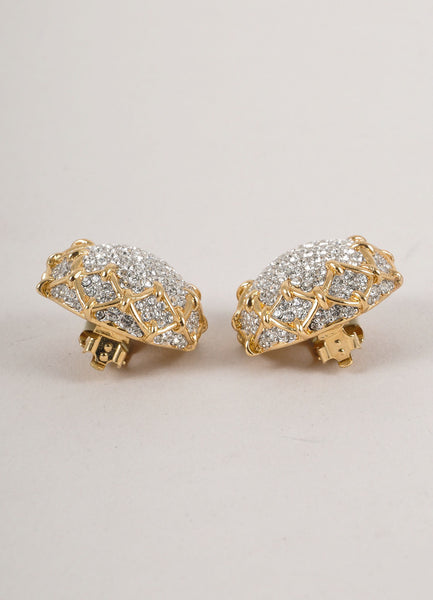 Gold and Silver Rhinestone Embellished Sunflower Earrings