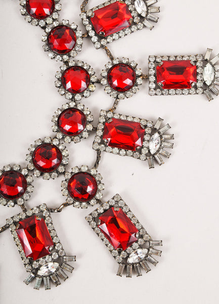 Red Jewel Bib Necklace