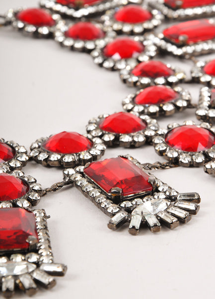 Red Jewel Bib Necklace